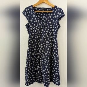 Toad&Co Rosemarie Navy floral dress